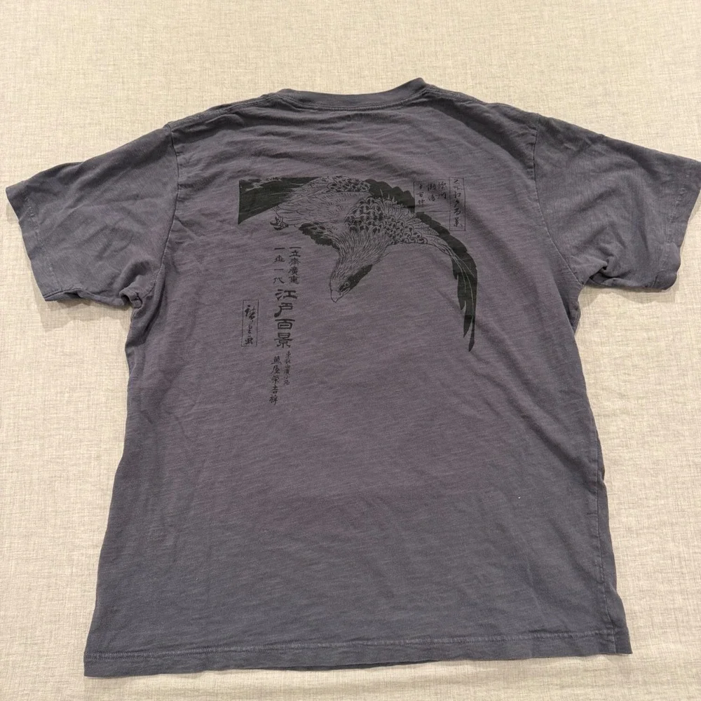 Uniqlo UT Hiroshige Edo Graphic T-Shirt Gray Cotton Large 341-447949(22-01)